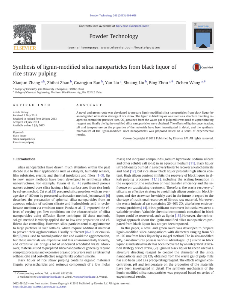 Synthesis of Silica Nanoparticles | PDF | Silicon Dioxide | Nanoparticle