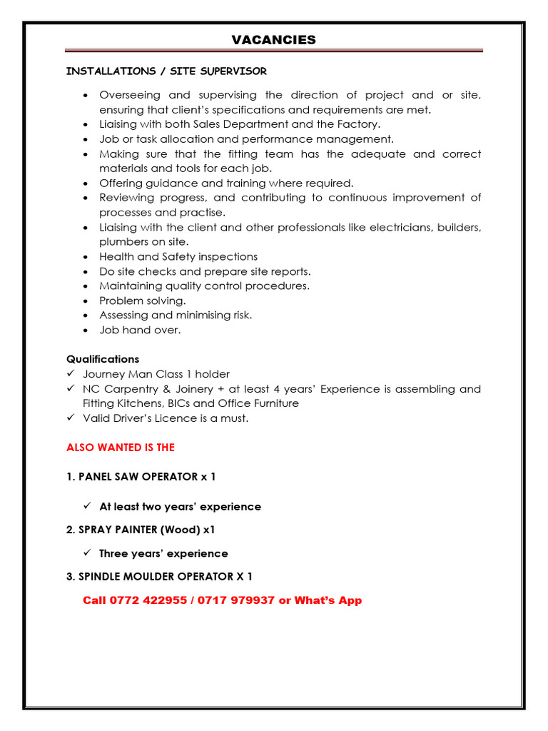 Vacancies | PDF