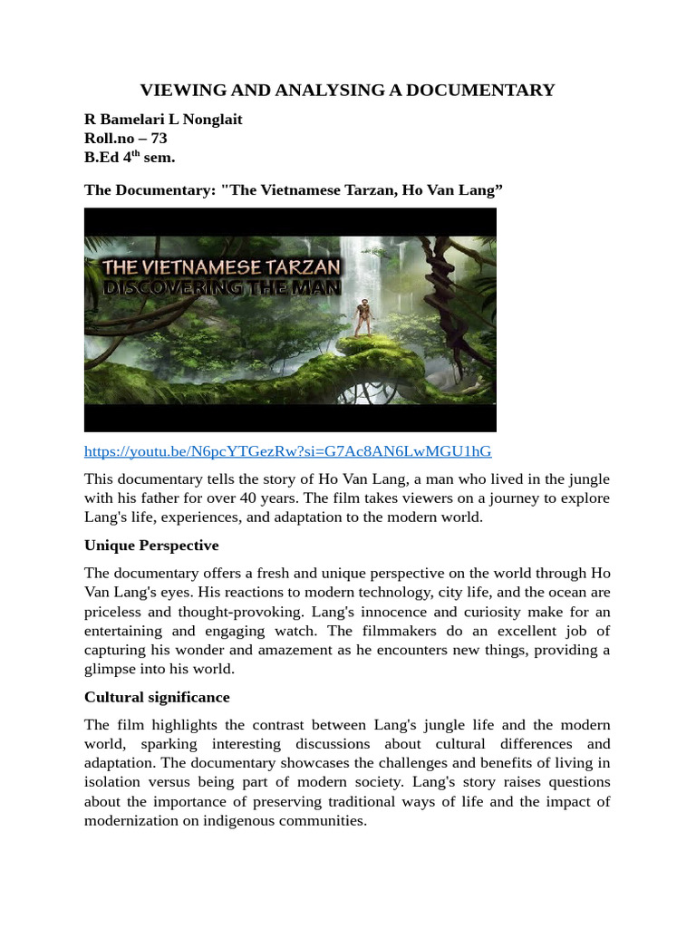 Viewing and Analysing A Documentary | PDF | Documentary Film