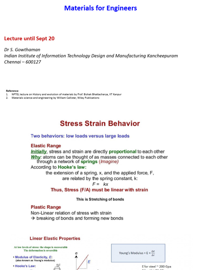 Lecture Until Sept 20 | PDF | Deformation (Engineering) | Strength Of ...