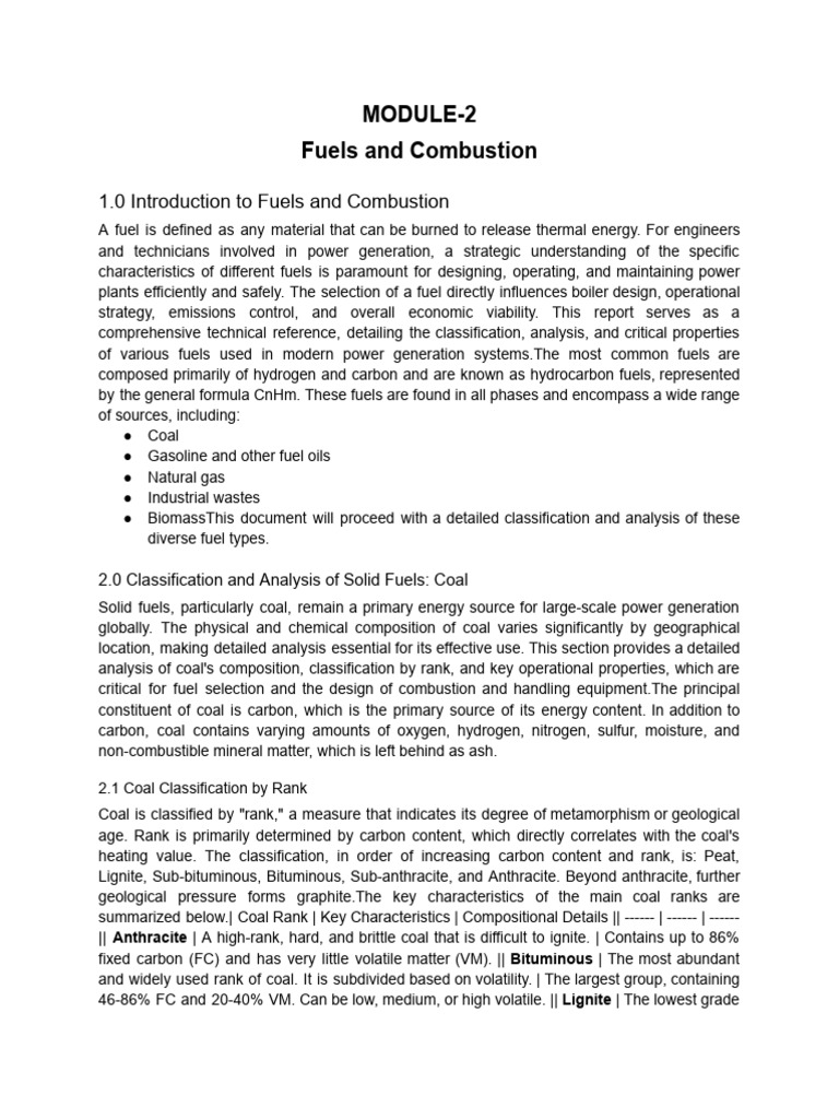Module-2 Fuels and Combustion Notes | PDF | Chemical Energy Sources ...