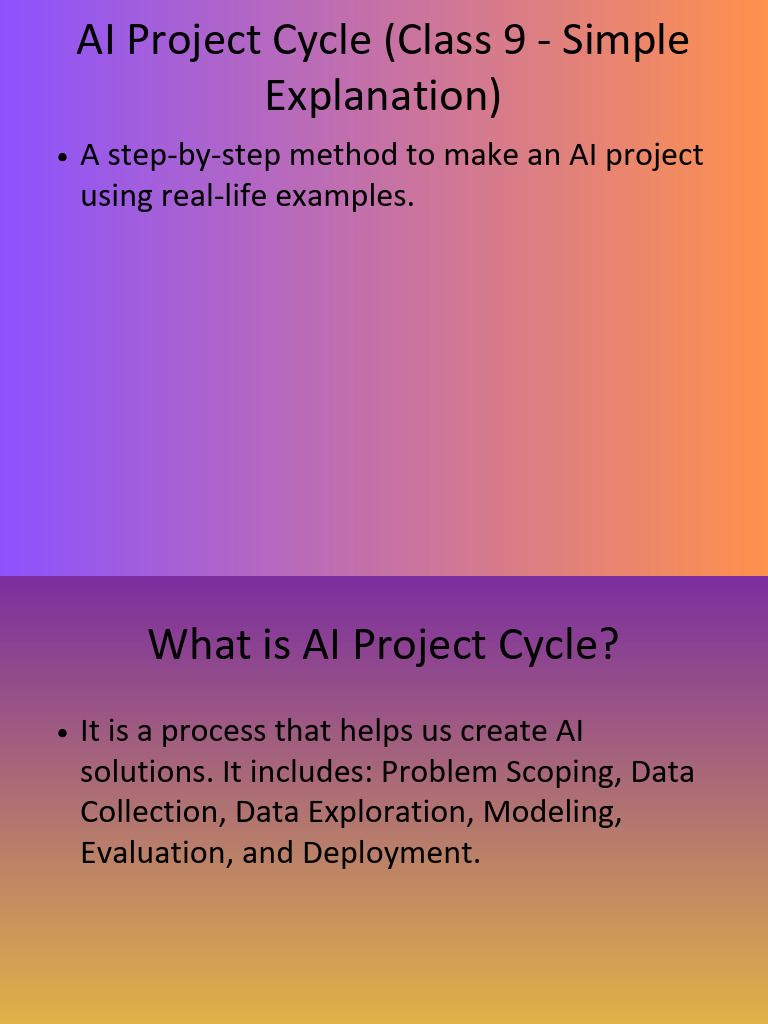 AI Project Cycle Simple Class9 | PDF