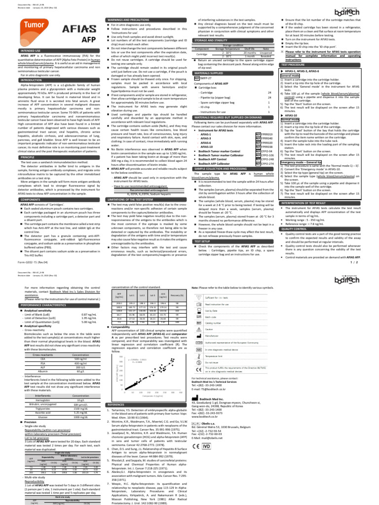Afias Afp Rev.02 | PDF | Blood Plasma | Medical Specialties