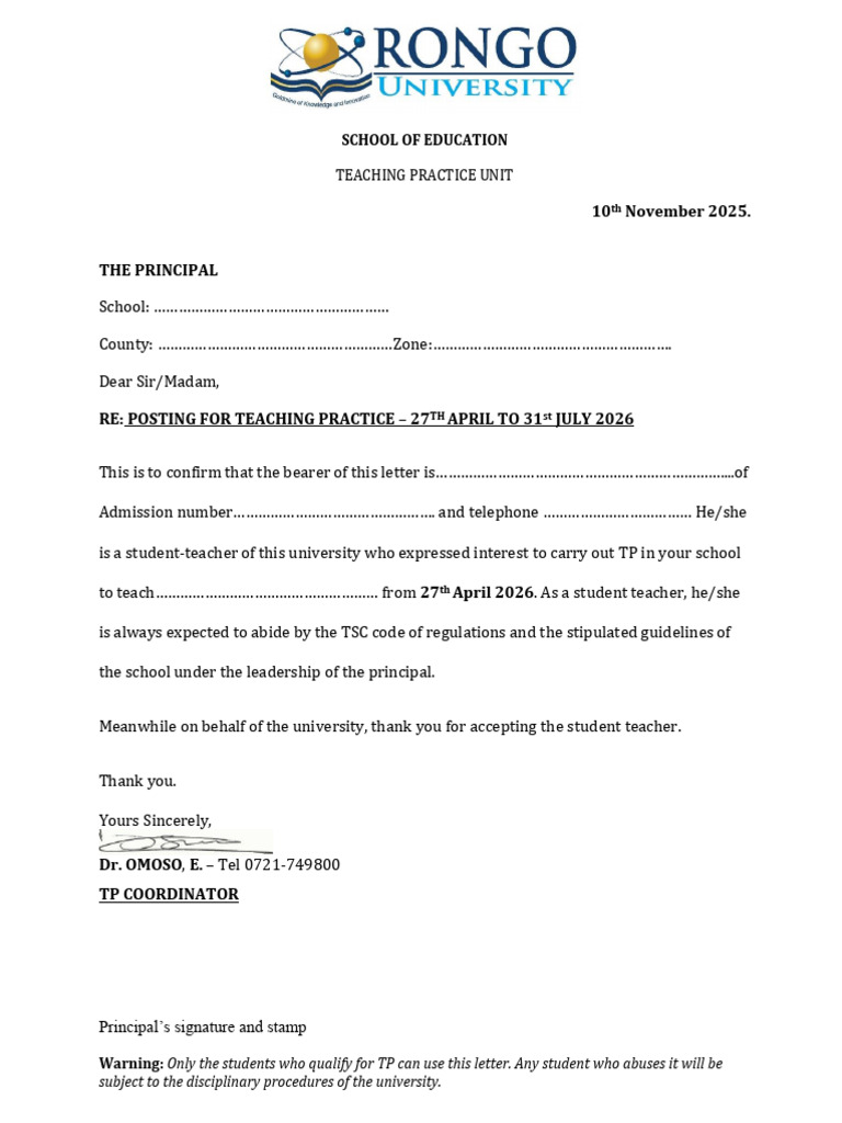 TP Posting Letter 2026 | PDF