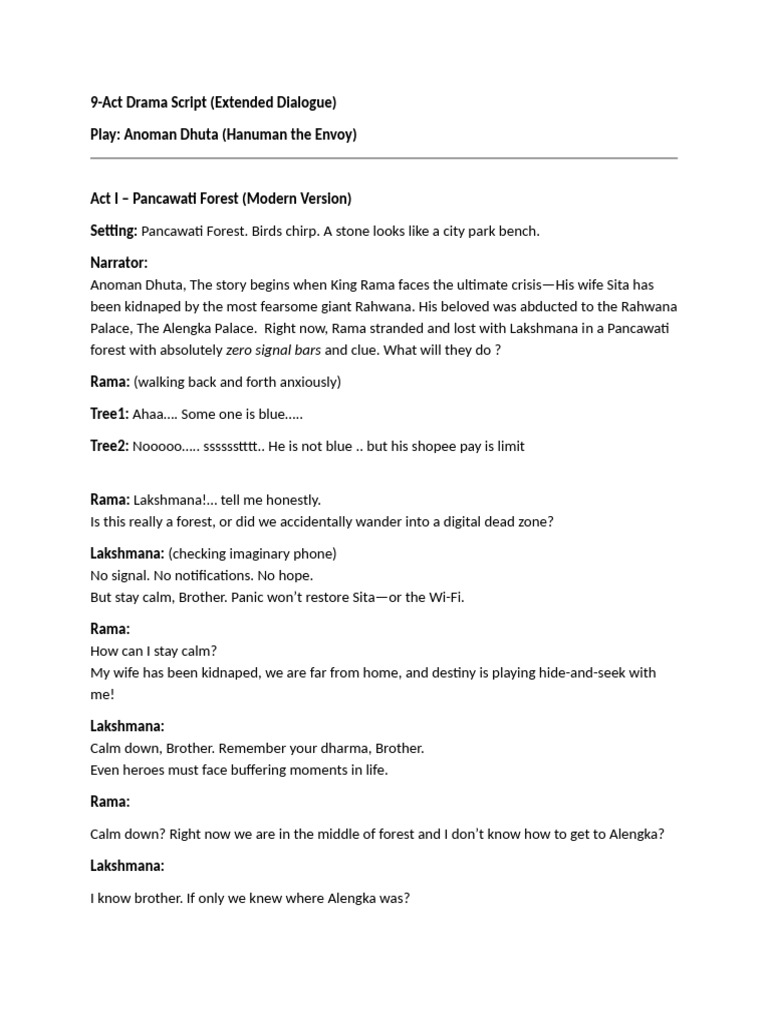Drama Script For UAS PROJECT-1 | PDF | Sita | Rama