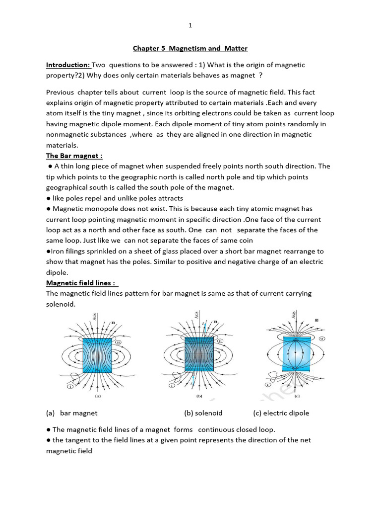 Phy - Magnetism and Matter (REVISED) | PDF | Magnetism | Magnetization