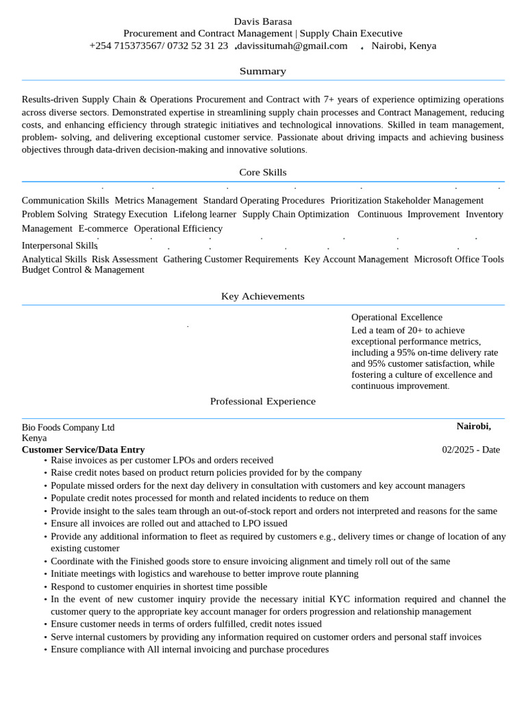 Annette Mithamo MSC Resume-Professional One | PDF | Performance ...