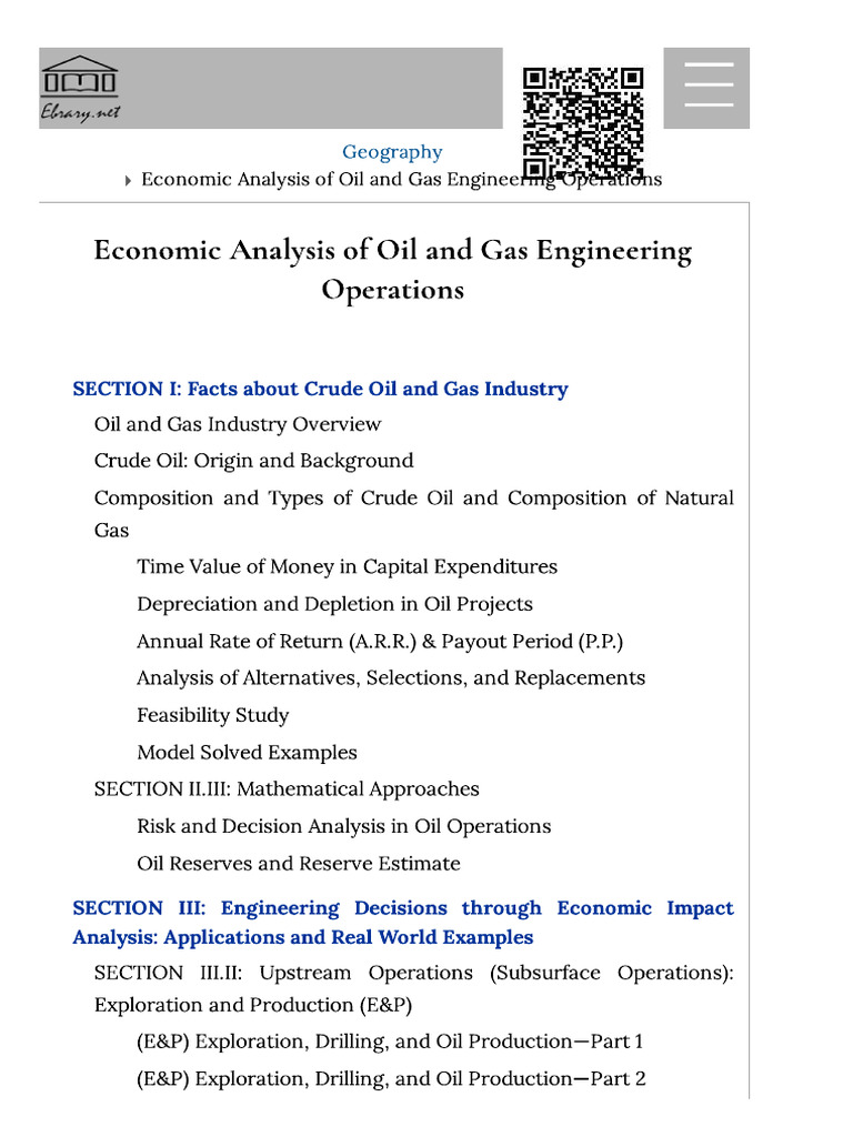 00-Economic Analysis of Oil and Gas Engineering Operations | PDF