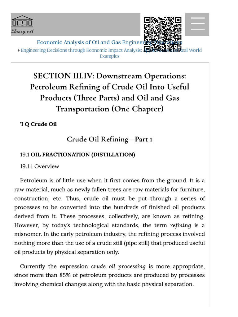17-Downstream Operations - Petroleum Refining of Crude Oil Into Useful ...