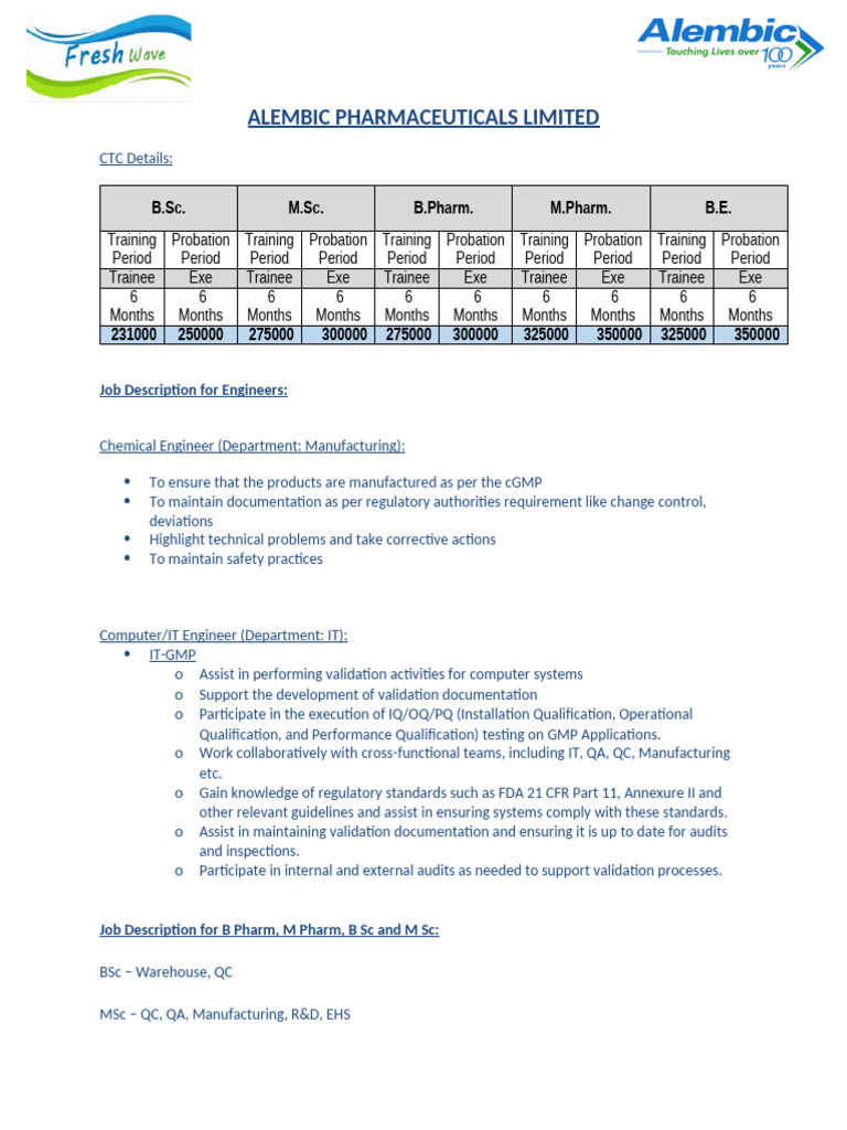 JD - Fresh Wave 2026 | PDF | Verification And Validation | Business