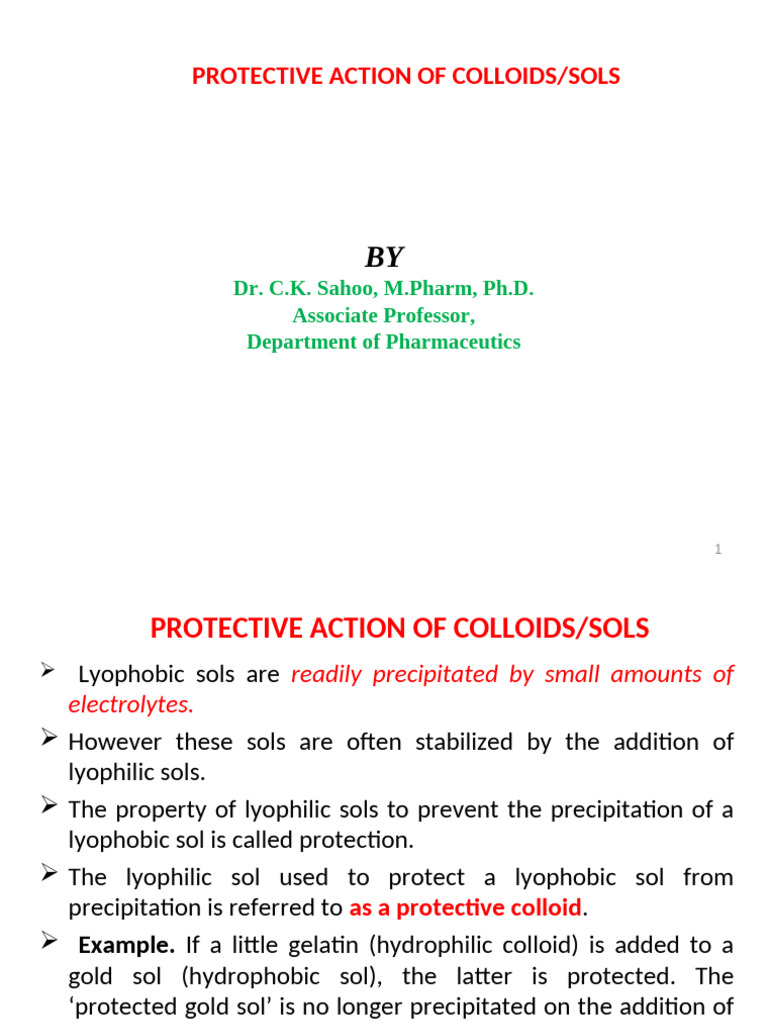 5.protective Action of Colloids-Dr - Sahoo | PDF | Surface Science ...