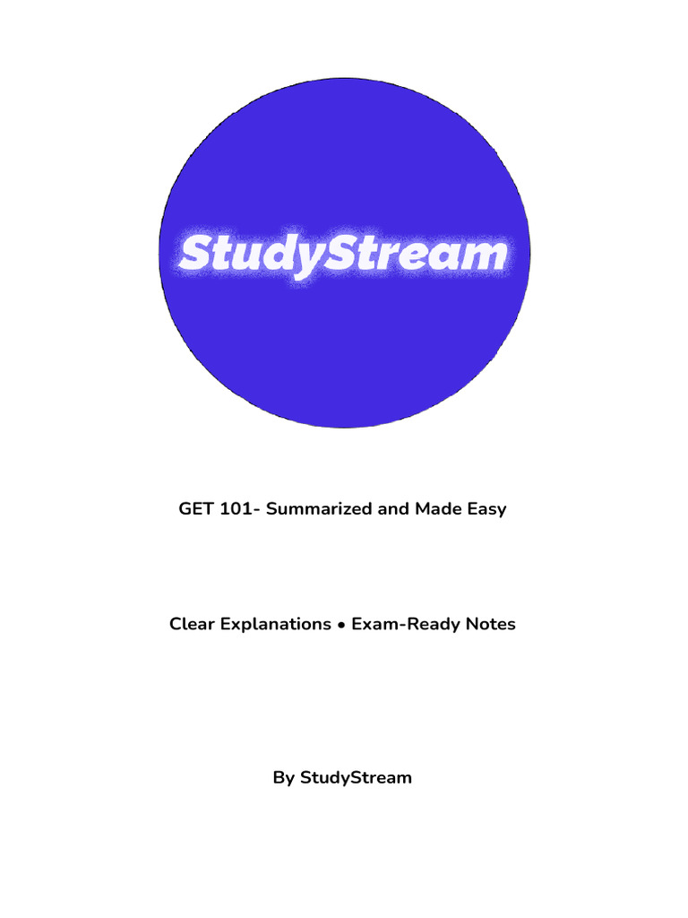 GET 101 - Summarized and Made Easy 1 | PDF | Engineering | Science