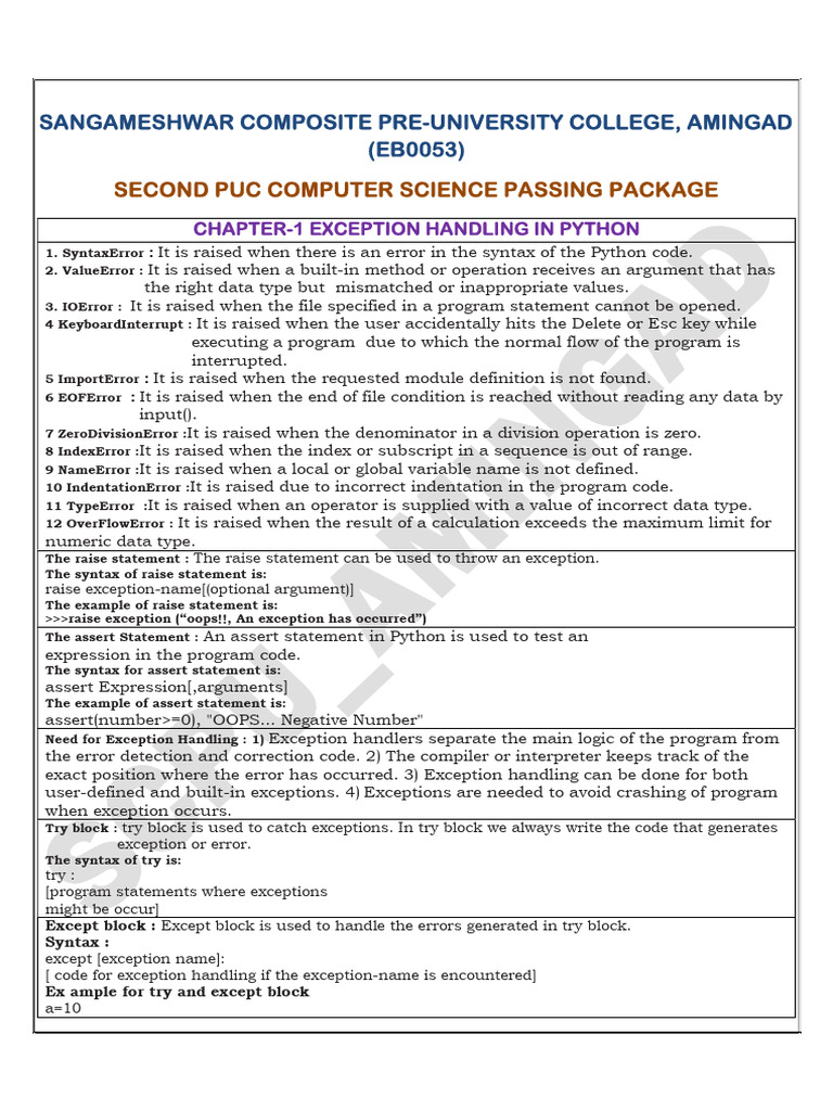 II Puc Computer Science Passing Package 2025-2026 | PDF | Network ...