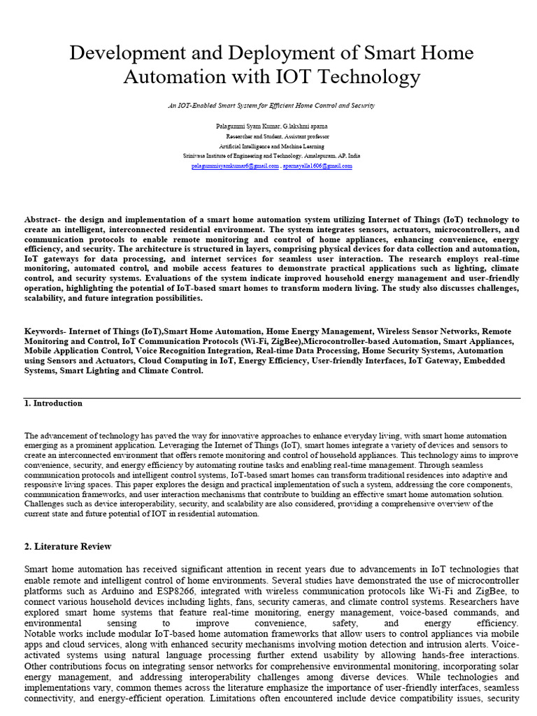 Research 2nd Paper - 2 IOT | PDF | Internet Of Things | Home Automation