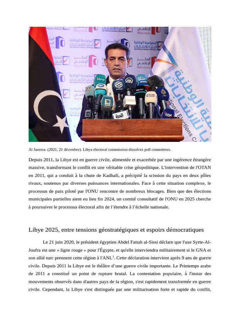 Libye 2025, Tensions Géostratégiques | PDF | Khalifa Haftar | Libye