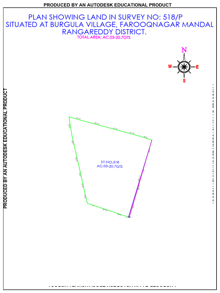 Plan Showing Land in Survey No: 518/P Situated at Burgula Village ...