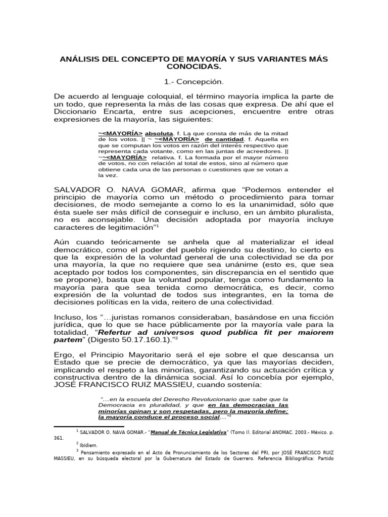 Mayoría y Sus Variantes | PDF | Democracia | Ideologías políticas