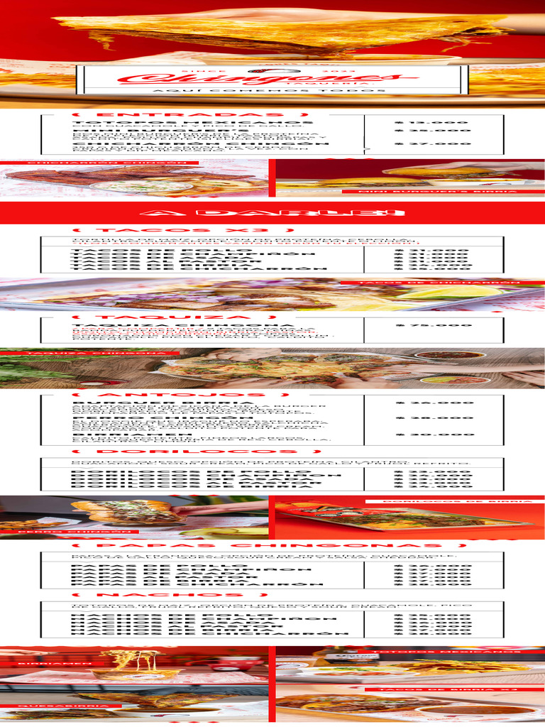 Menú CHINGONES | PDF | Taco | Alimentos
