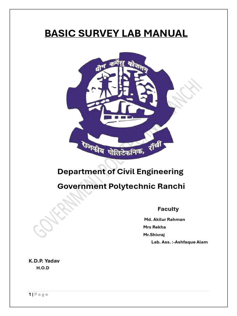 Basic Survey Lab Manual Final | PDF | Surveying