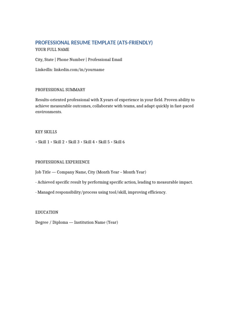 Recruiter Approved Resume Template | PDF