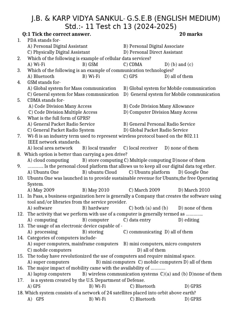 12 Sci Ans 13 Ch - Copy | PDF | Wi Fi | Interactive Voice Response
