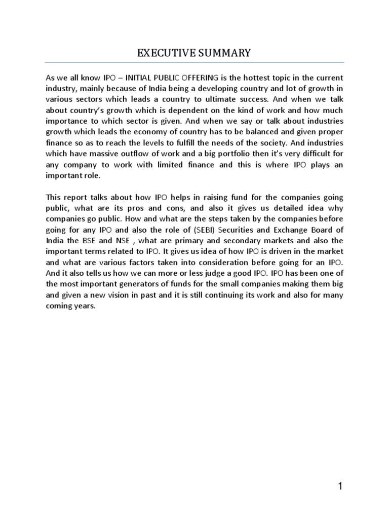 Understanding IPOs: Benefits and Process | PDF | Initial Public ...