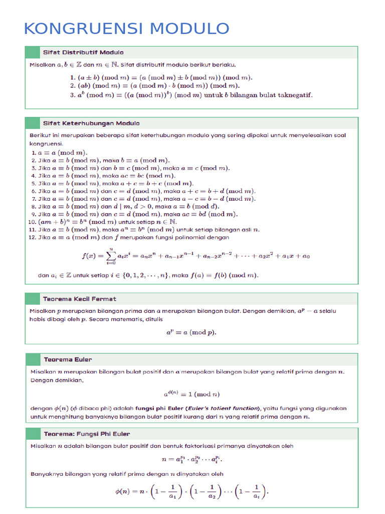 Kongruensi Modulo | PDF