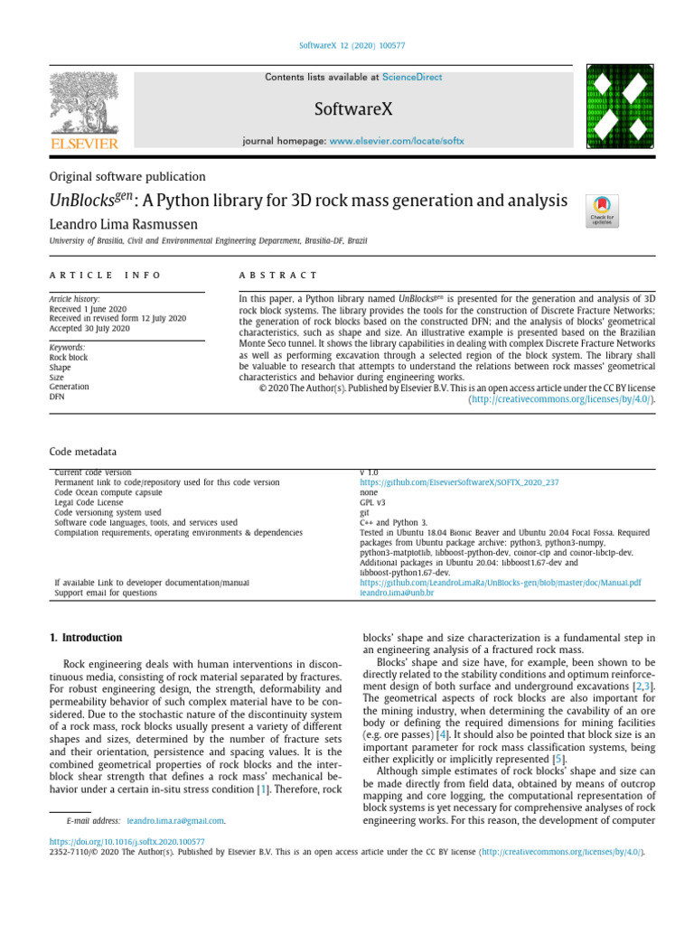 UnBlocksgen A Python Library For 3D Rock Mass Generation and Analysis ...