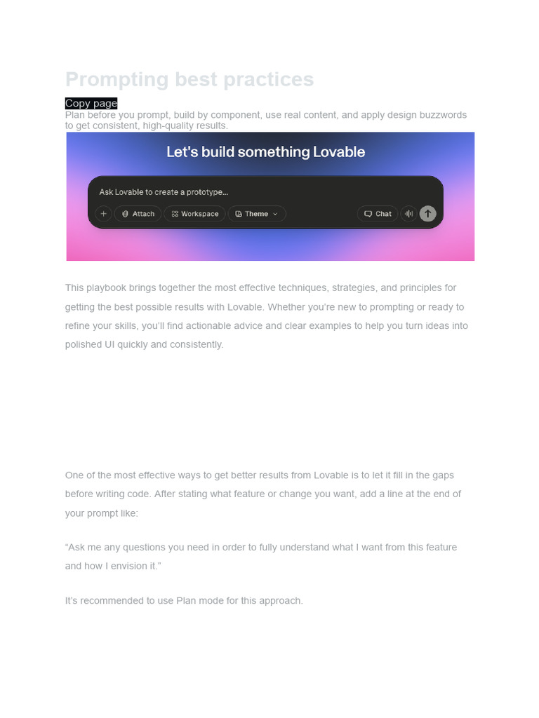 Prompting Best Practices | PDF | Page Layout | User Interface