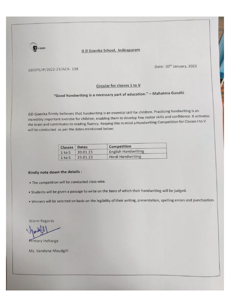 Handwriting Competition | PDF