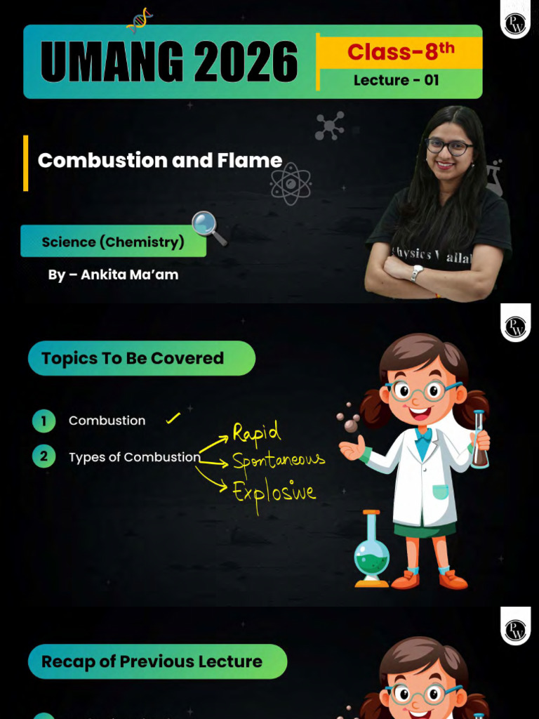 Chemistry - Combustion and Flame 01 - Class Notes | PDF