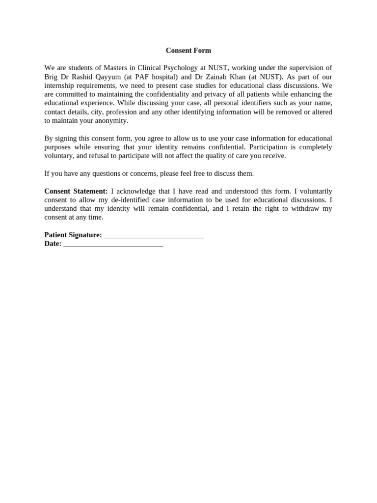 Case Consent Form | PDF