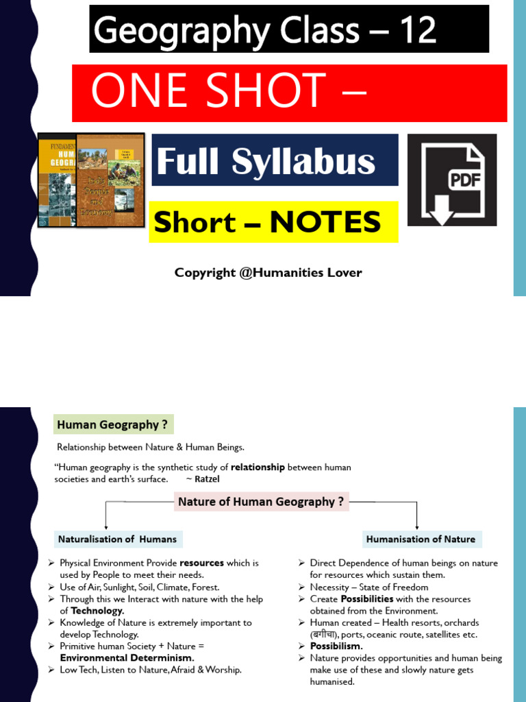 Xii Geography Short Notes 12 2024 @cuetcbse | PDF | Agriculture ...