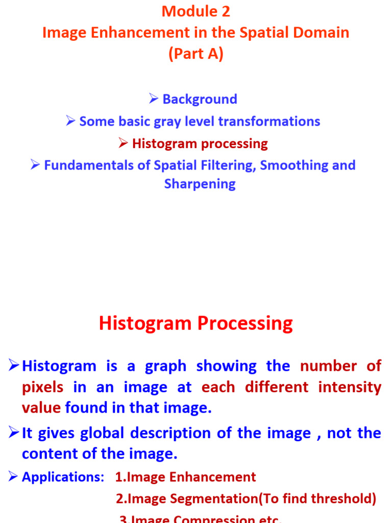 M2 DIP 3 Histogram Processing | PDF | Filter (Signal Processing ...