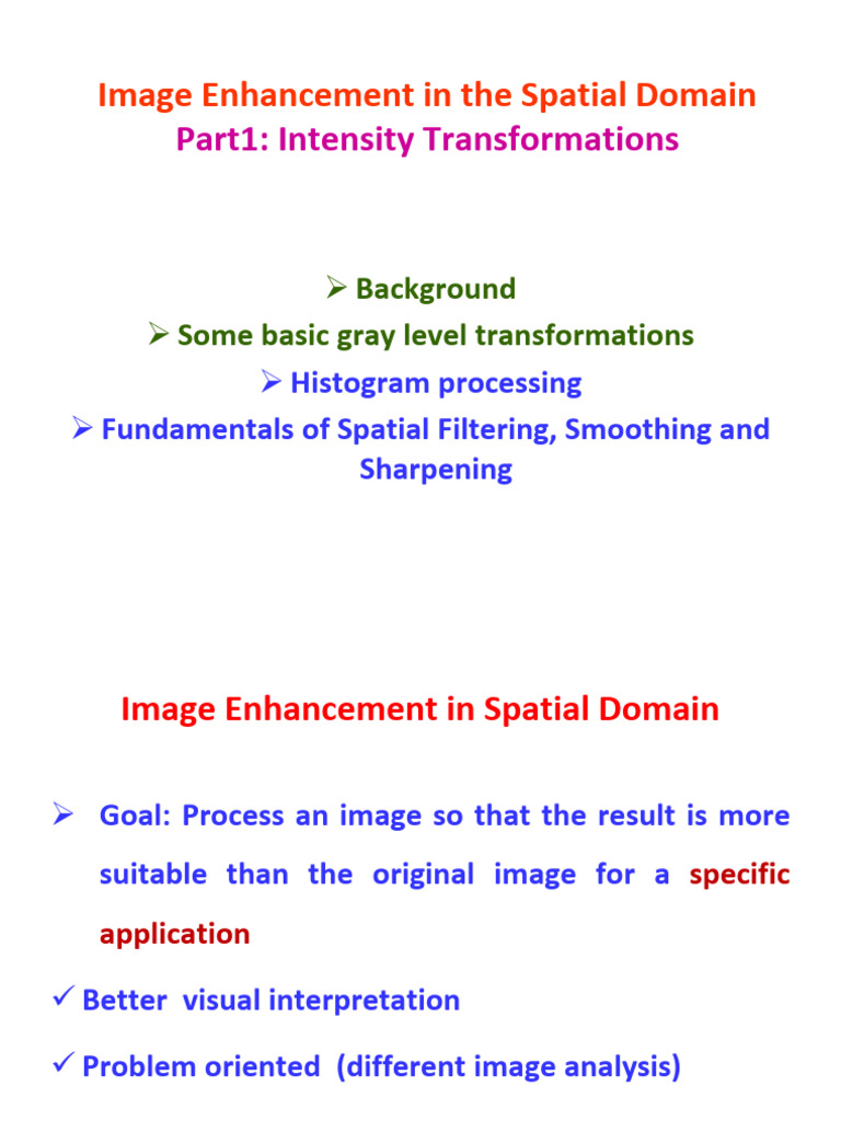 M2 DIP 1 Enhancement Spatial Part1 | PDF | Digital Signal Processing ...