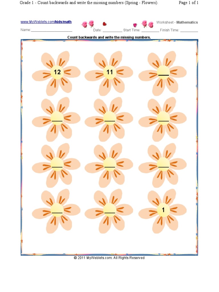 Worksheet - Mathematics Name: - Date: - Start Time: - Finish Time | PDF ...