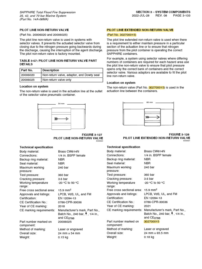Pilot Line Extended Non Return Valve | PDF | Valve | Gas Technologies