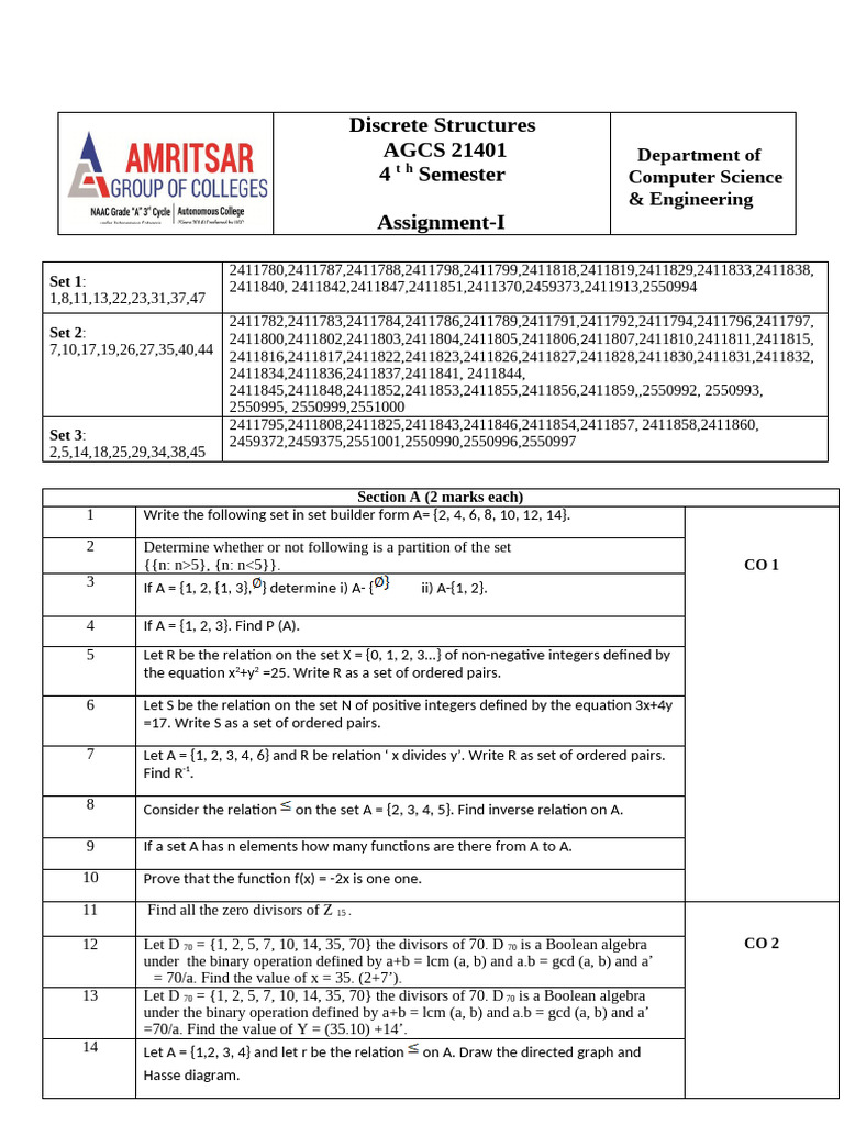 Assignment 1 Discrete | PDF