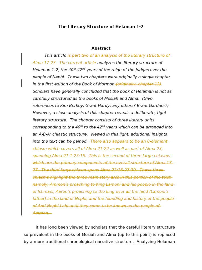 The Literary Structure of Helaman 1-2 | PDF | Mormonism | Latter Day ...