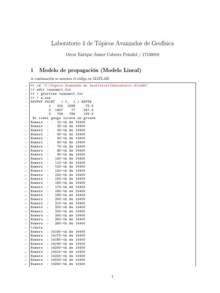 Laboratorio 4 de Tópicos Avanzados de Geofísica | PDF