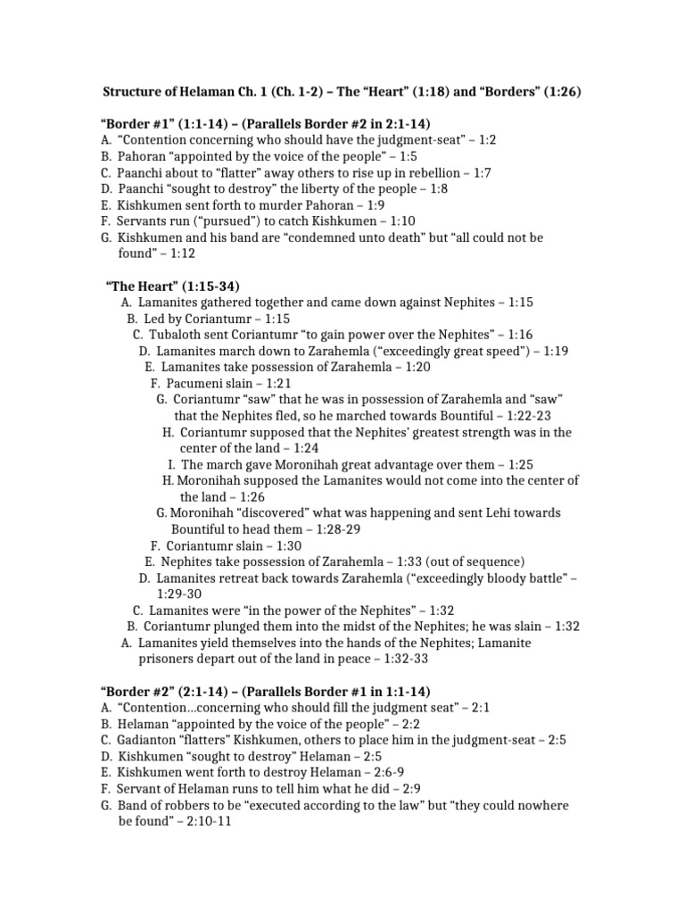 Helaman Structure | PDF | Book Of Mormon | Latter Day Saint Movement
