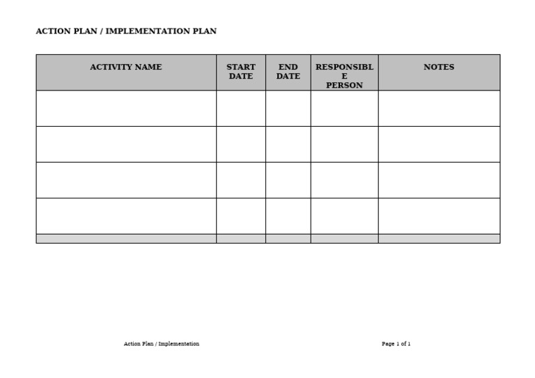 4 - Action Plan Example | PDF