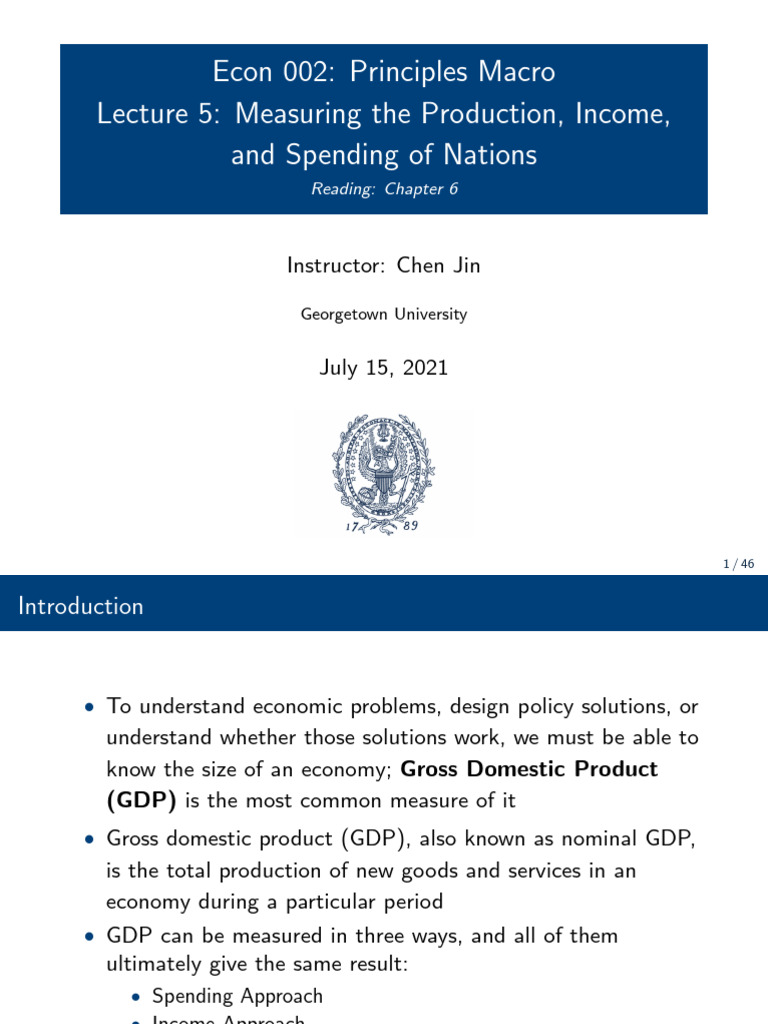 Lecture5 MeasureGDP PDF | PDF | Gross Domestic Product | Balance Of Trade