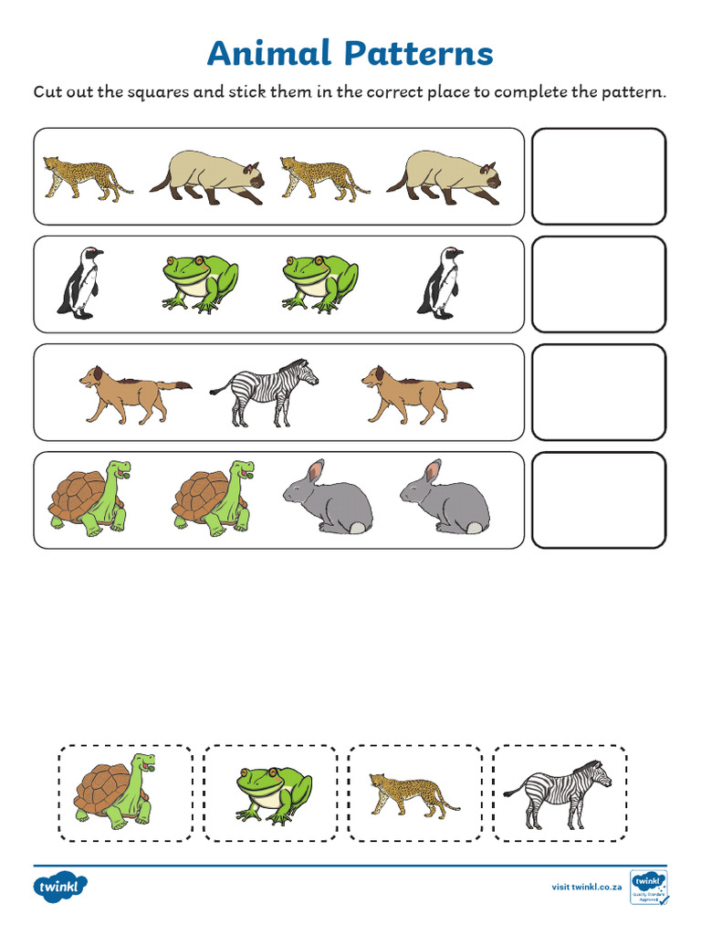 Animal Patterns Worksheet | PDF