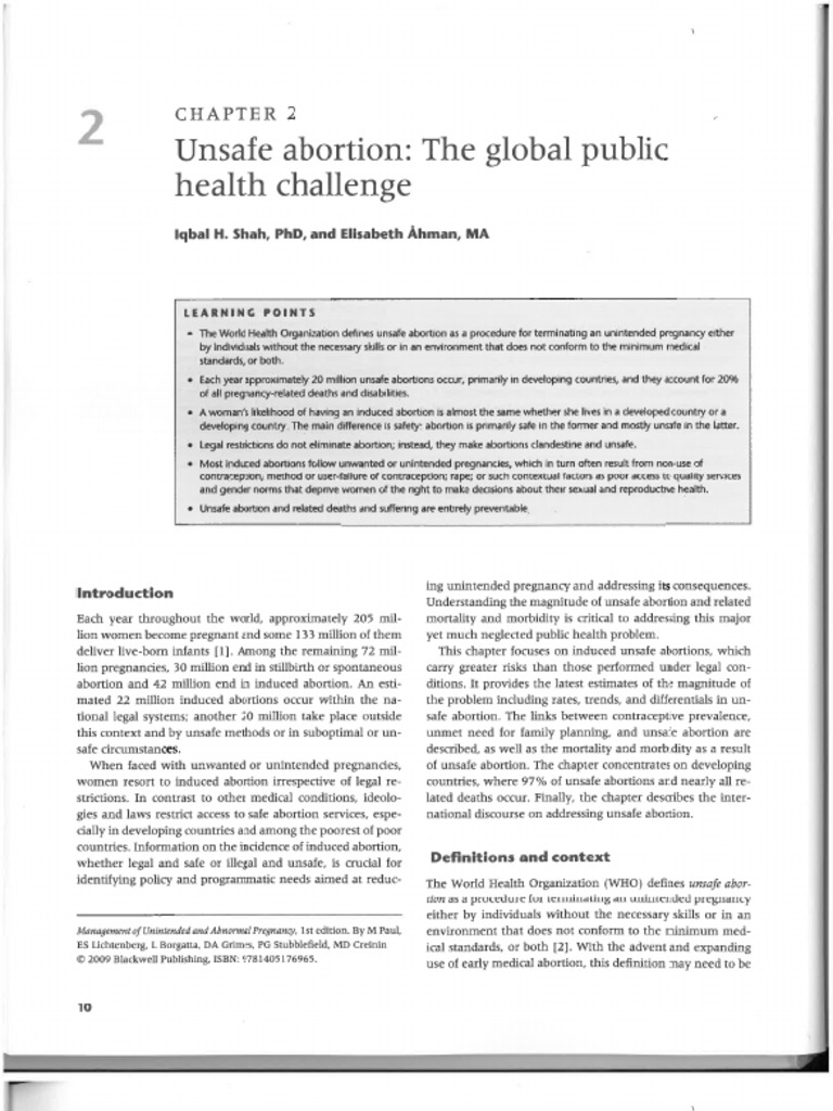 Chapter 2 Unsafe Abortion A Global | PDF
