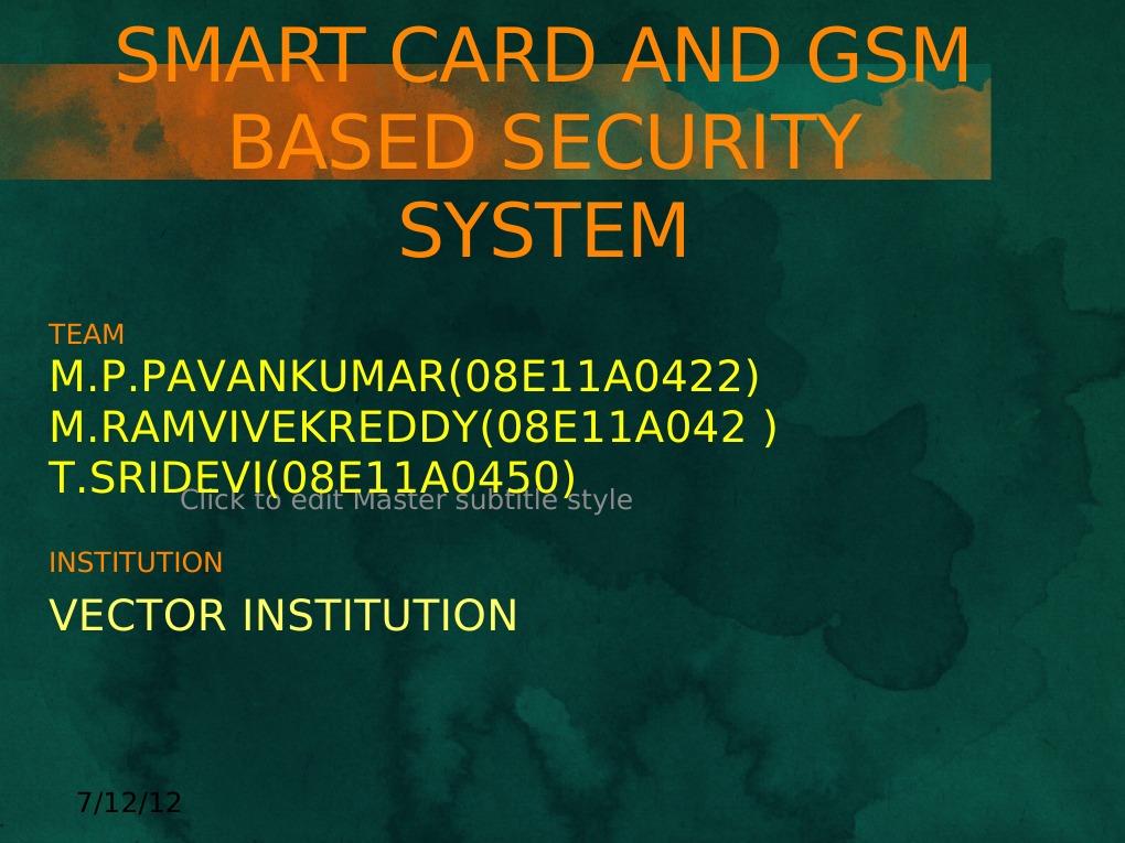 Smart Card GSM Security System | PDF | Smart Card | Computer Security