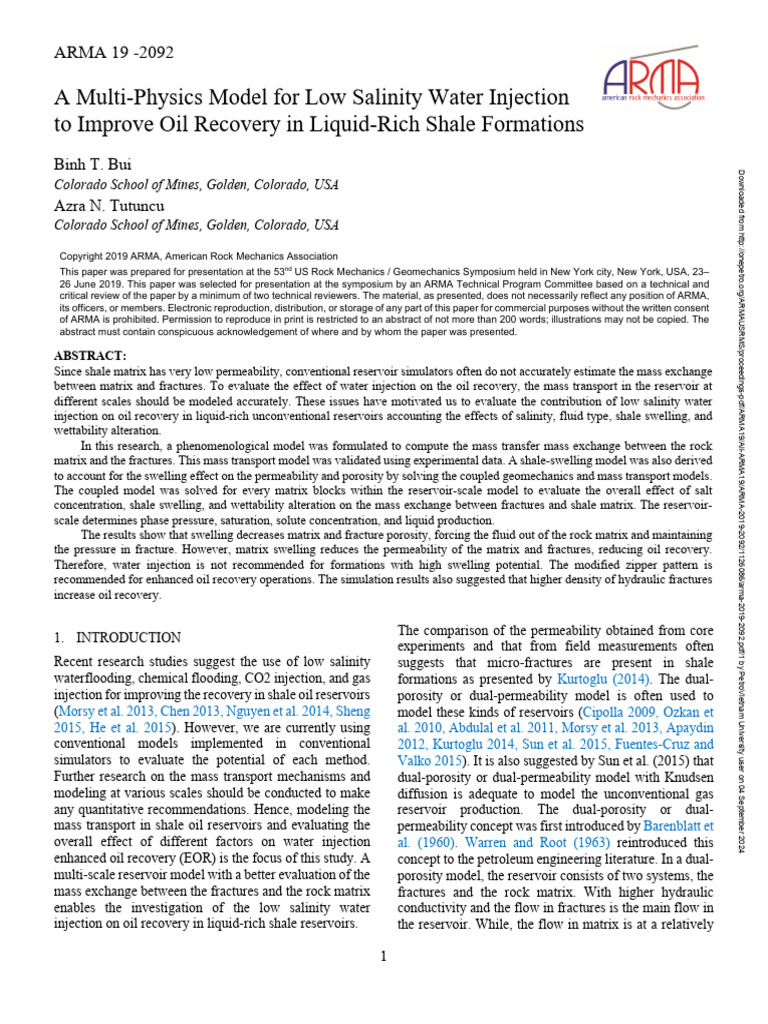 ARMA-2019-2092. A Multi-Physics Model For Low Salinity Water Injection ...