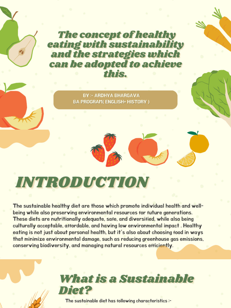 The Concept of Healthy Eating With Sustainability and | PDF | Diet ...