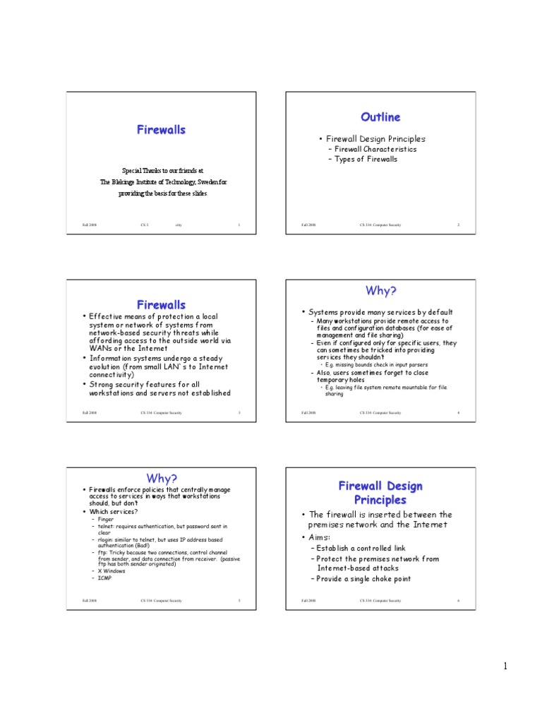 Firewall Design Principles Overview | PDF | Firewall (Computing ...