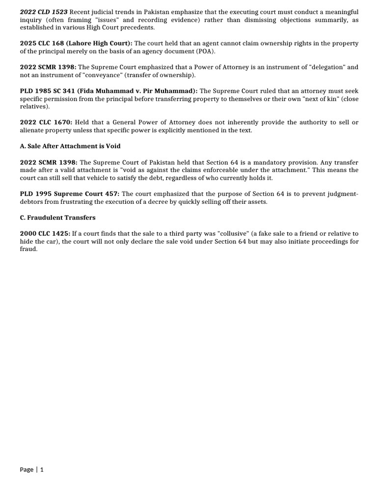 CaseLaws Order 21, Rule 58 Detail | PDF | Power Of Attorney | Supreme ...